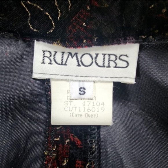 Vtg Rumours Croped Blazer Black Velvet Colorful Metallic‎ women sz Small - Picture 8 of 10